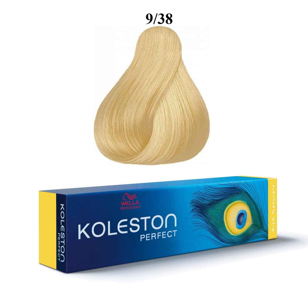 Wella Professionals Koleston Perfect – Permanent Hair Dye for Women, 9/38 Very Light Blonde Golden Pearl, 60 ml