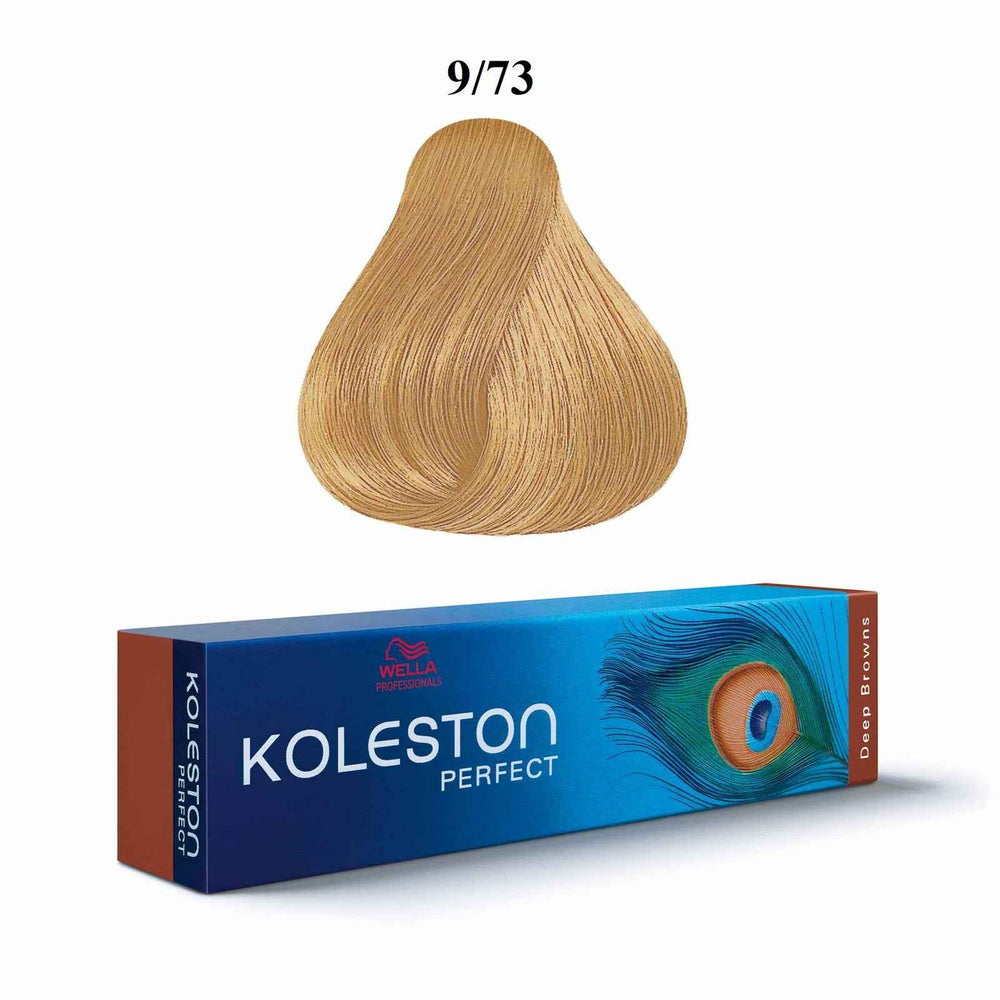Wella Professionals Koleston Perfect – Permanent Hair Dye for Women, 9/73 Bright Blond Golden Chestnut, 60 ml