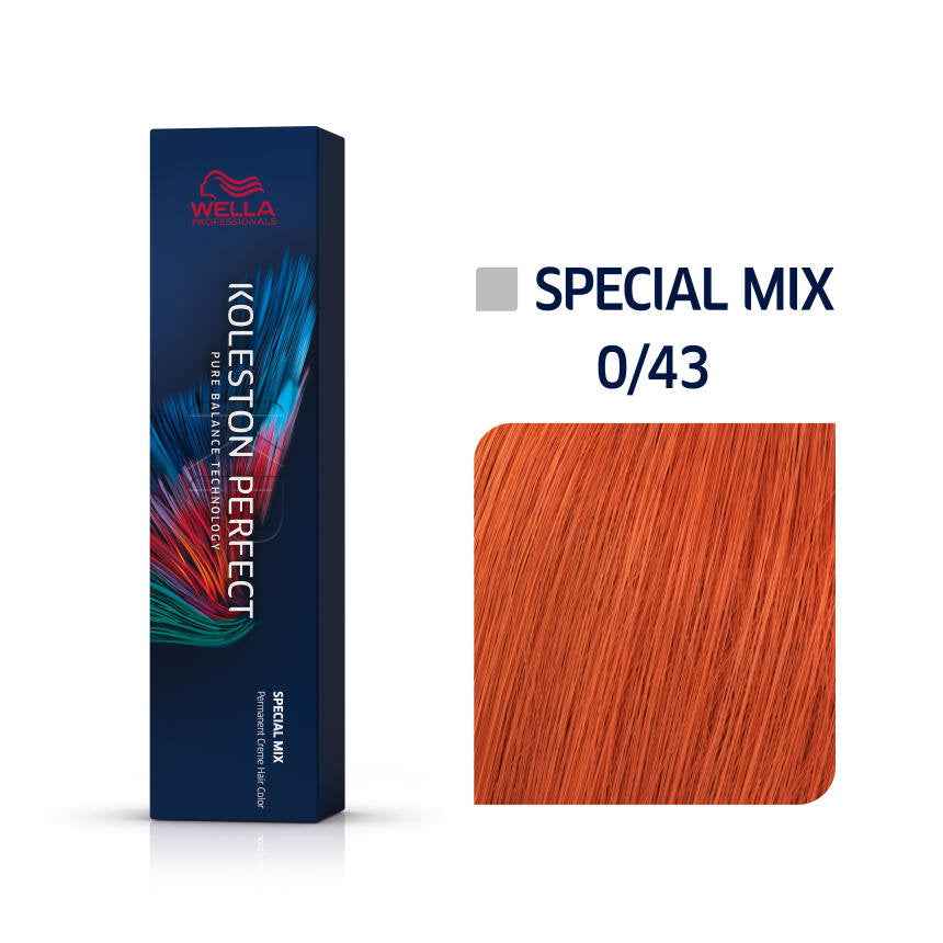 Wella Professionals Koleston Perfect Special Mix – Permanent Hair Dye for Women, 0/43 Golden Red, 60 ml