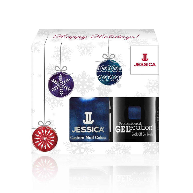 Jessica Winter Set Jessica: Custom Colors Nail Polish Light Up The Sky – 14.8 ml + Professional GELeration for Women, Semi-Permanent Nail Polish, Light Up The Sky, 15 ml
