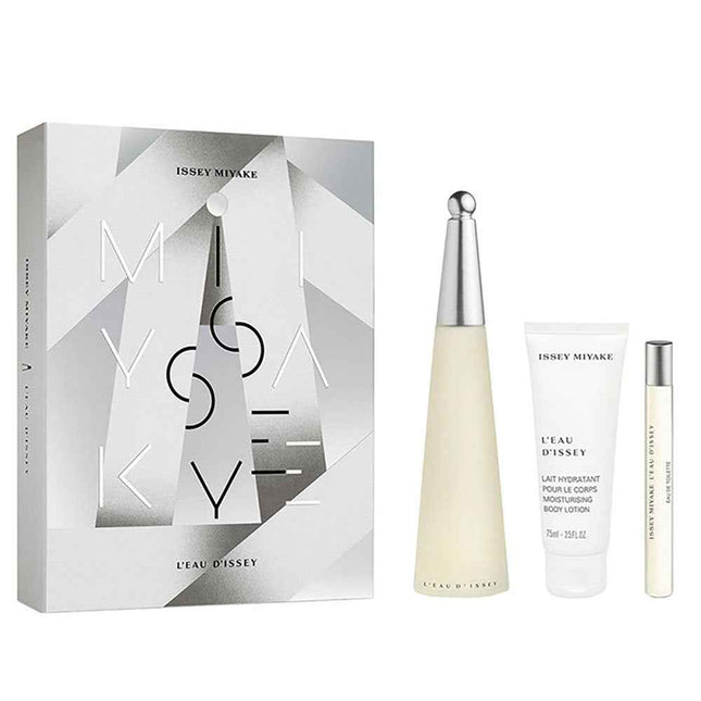 Issey Miyake Xmas 2023 Set Issey Miyake: L'Eau d'Issey – Eau de Toilette for Women, 100 ml + L'Eau d'Issey, Moisturizing, Body Lotion, 50 ml + L'Eau d'Issey, 10 ml