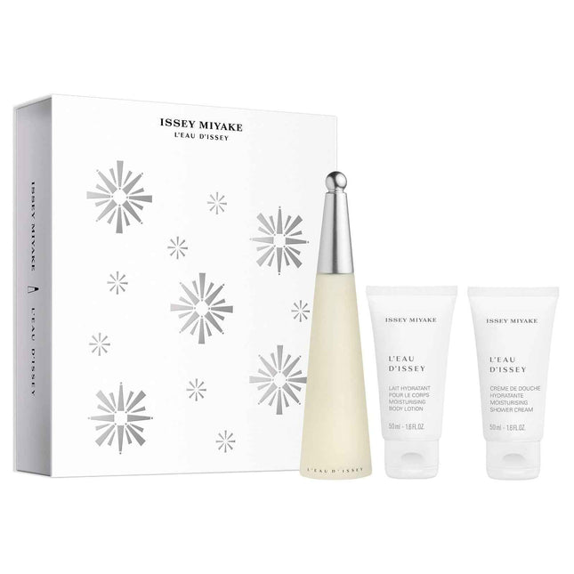 Issey Miyake Xmas 2023 Set Issey Miyake: L'Eau d'Issey – Eau de Toilette for Women, 50 ml + L'Eau d'Issey, Moisturizing, Body Lotion, 50 ml + L'Eau d'Issey, Hydrating, Shower Cream, 50 ml